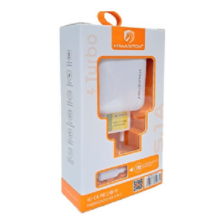 Carregador TURBO H'Maston 5.1A 2USB  Compatvel Com Iphone - CARH12